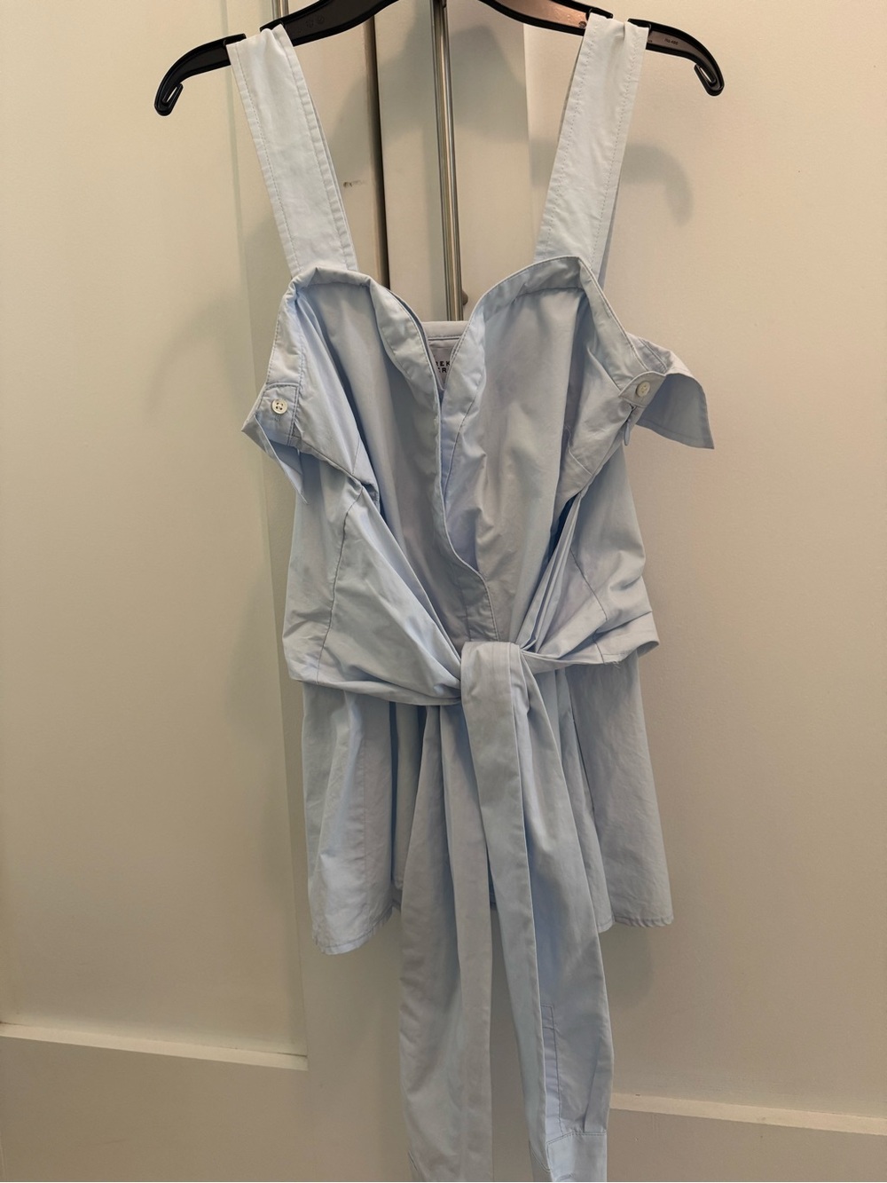Derek Lam 10 Crosby Pale Blue Tie-Waist Tank